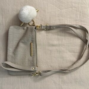 Steve Madden Cream Crossbody Bag with Pom Pom